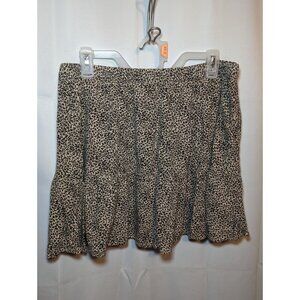 American Eagle Outfitters Skirt Leopard Print Skirt, Elastic Waist, Size Large